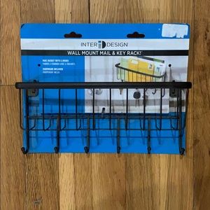 Wall mount mail and key holder